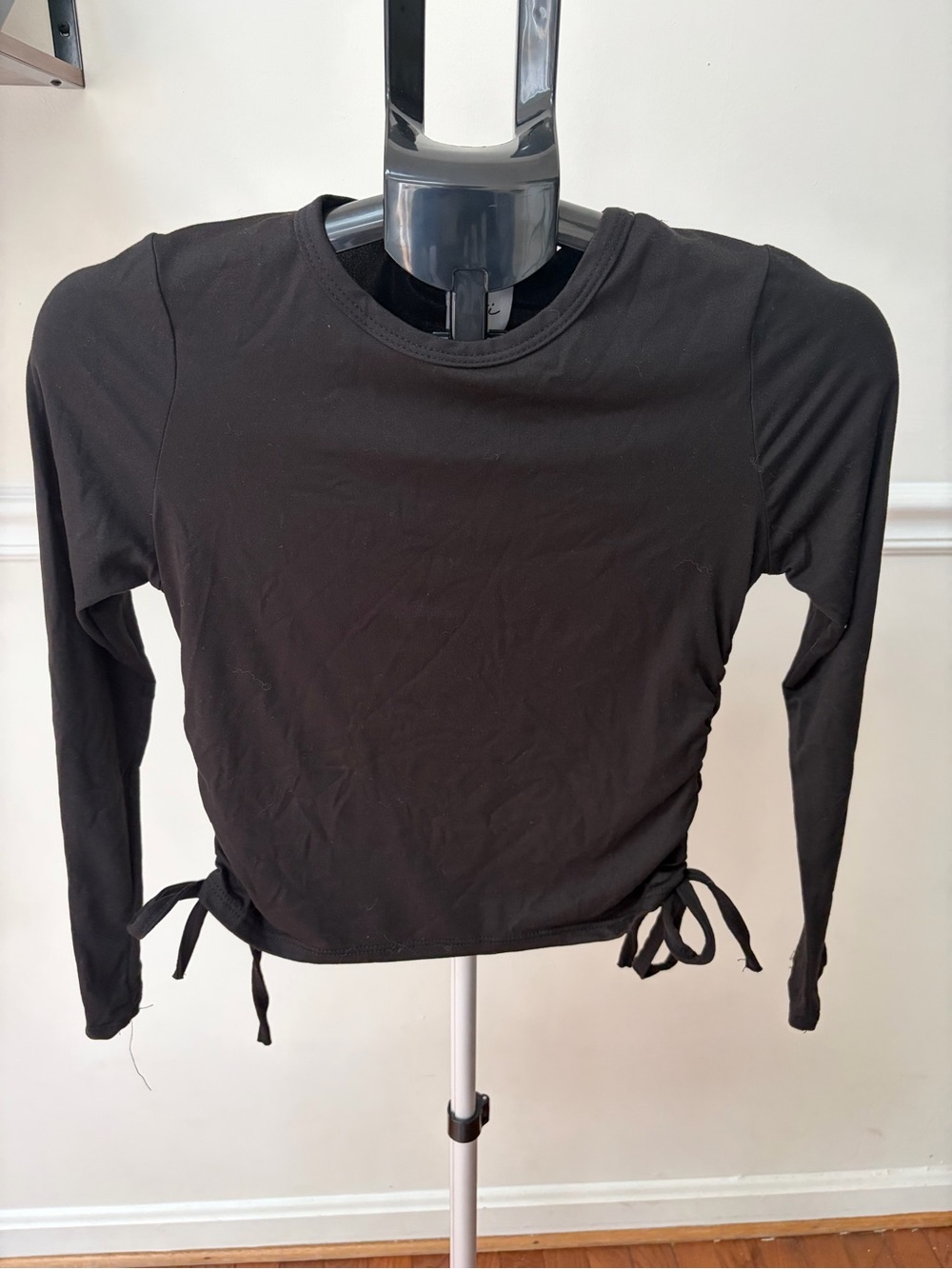 Olivia Rae Black Long-Sleeve Tie-Waist Top